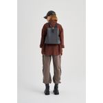 Fashion, accesorii si bijuterii - Femei - Accesorii femei - Genti si rucsacuri femei - Rucsac, Lucky Bees, dama, gri si negru, 34x13x35 cm, piele sintetica - Infinity.ro