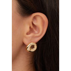 Cercei, Heliophilia, metal, auriu, diametru 19 mm, grosime 4,6 mm