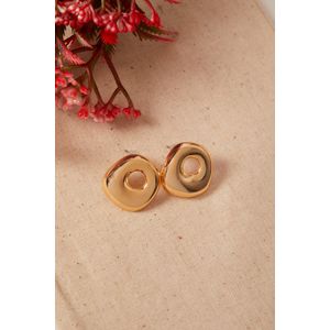 Cercei, Heliophilia, metal, auriu, diametru 19 mm, grosime 4,6 mm