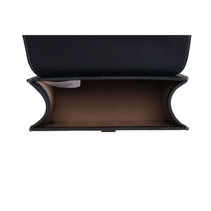 Fashion, accesorii si bijuterii - Femei - Accesorii femei - Genti si rucsacuri femei - Geanta crossbody, Lucky Bees, dama, crem si albastru inchis, 23x10x16 cm, piele polivinilica - Infinity.ro