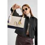 Fashion, accesorii si bijuterii - Femei - Accesorii femei - Genti si rucsacuri femei - Geanta crossbody, Lucky Bees, dama, crem si albastru inchis, 23x10x16 cm, piele polivinilica - Infinity.ro