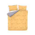 Casa si Gradina - Textile si covoare - Lenjerii de pat - Seturi de lenjerie - Set lenjerie pat dublu, L'essentiel Maison, galben gri negru, 200x220 cm, 100% bumbac ranforce - Infinity.ro
