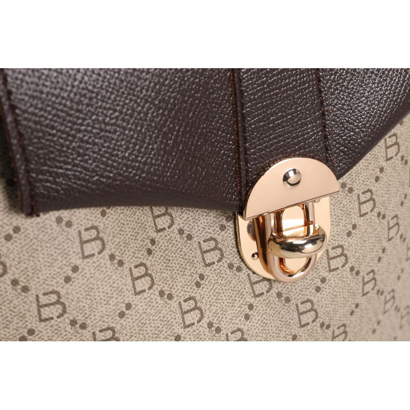 Fashion, accesorii si bijuterii - Femei - Accesorii femei - Genti si rucsacuri femei - Rucsac, Lucky Bees, dama, crem şi maro, 20x10x23 cm, piele polivinilica - Infinity.ro