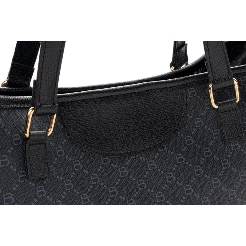 Fashion, accesorii si bijuterii - Femei - Accesorii femei - Genti si rucsacuri femei - Geanta tote, Lucky Bees, dama, negru gri, 37x15x28 cm, piele sintetica - Infinity.ro