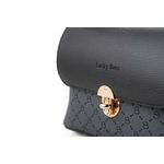 Fashion, accesorii si bijuterii - Femei - Accesorii femei - Genti si rucsacuri femei - Geanta crossbody, Lucky Bees, dama, negru si gri, 25x9x17 cm, piele polivinilica - Infinity.ro