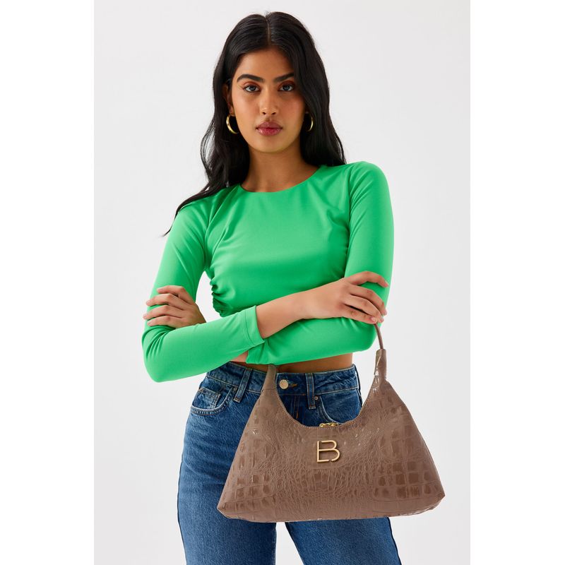 Fashion, accesorii si bijuterii - Femei - Accesorii femei - Genti si rucsacuri femei - Geanta de umar, Lucky Bees, dama, mink, 37x6x20 cm, piele sintetica - Infinity.ro