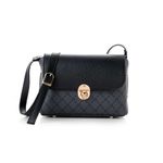 Fashion, accesorii si bijuterii - Femei - Accesorii femei - Genti si rucsacuri femei - Geanta crossbody, Lucky Bees, dama, negru si gri, 25x9x17 cm, piele polivinilica - Infinity.ro