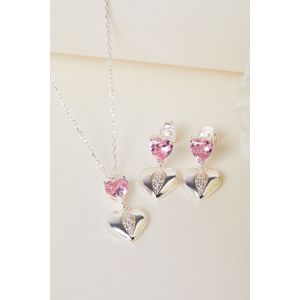 Set colier si cercei, Heliophilia, argint 925, argintiu, marime universala, 757ELS2523