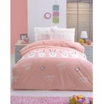Casa si Gradina - Textile si covoare - Lenjerii de pat - Seturi de lenjerie - Set lenjerie pat single, L'essentiel Maison, somon alb gri, 160x220 cm, bumbac ranforce - Infinity.ro