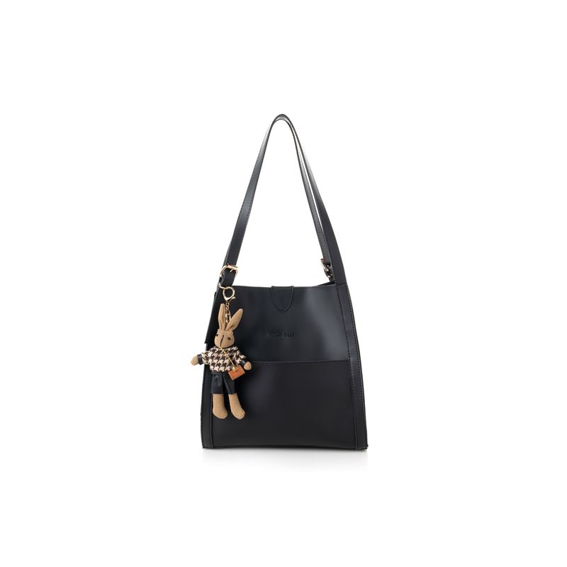 Fashion, accesorii si bijuterii - Femei - Accesorii femei - Genti si rucsacuri femei - Geanta tote, Lucky Bees, piele polivinilica, negru, 28x10x31 cm - Infinity.ro