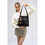 Fashion, accesorii si bijuterii - Femei - Accesorii femei - Genti si rucsacuri femei - Geanta tote, Lucky Bees, piele polivinilica, negru, 28x10x31 cm - Infinity.ro