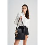 Fashion, accesorii si bijuterii - Femei - Accesorii femei - Genti si rucsacuri femei - Geanta tote, Lucky Bees, piele polivinilica, negru, 28x10x31 cm - Infinity.ro
