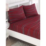 Casa si Gradina - Textile si covoare - Lenjerii de pat - Seturi de lenjerie - Set lenjerie pat dublu, L'essentiel Maison, rosu bordo, 160x200+20 cm, 65% bumbac 35% poliester - Infinity.ro