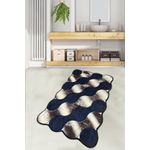 Casa si Gradina - Textile si covoare - Covoare - Covorase baie - Covoras de baie, L'essentiel Maison, albastru inchis auriu bej, 70x120 cm, 100% poliester, antiderapant - Infinity.ro