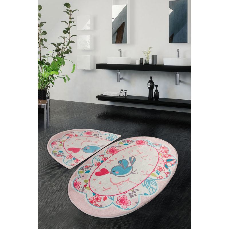 Casa si Gradina - Textile si covoare - Covoare - Covorase baie - Set covorase de baie, L'essentiel Maison, multicolor, 50x60 cm si 60x100 cm, 100% poliester, antiderapant, 359CHL2112 - Infinity.ro