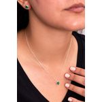 Fashion, accesorii si bijuterii - Femei - Bijuterii femei - Coliere femei - Set colier si cercei, Heliophilia, argint 925, verde, zircon, marime universala - Infinity.ro