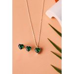 Fashion, accesorii si bijuterii - Femei - Bijuterii femei - Coliere femei - Set colier si cercei, Heliophilia, argint 925, verde, zircon, marime universala - Infinity.ro