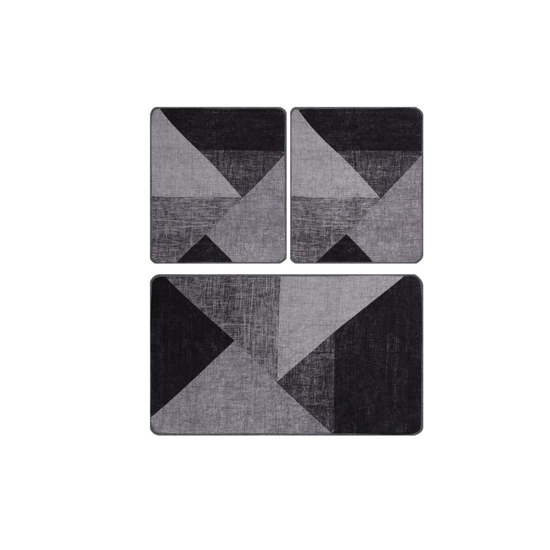 Casa si Gradina - Textile si covoare - Covoare - Covorase baie - Set covorase de baie, L'essentiel Maison, multicolor, 60x100 cm + 2x50x60 cm, 100% poliester, antiderapant, antibacterian, 359CHL5315 - Infinity.ro