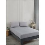 Casa si Gradina - Textile si covoare - Lenjerii de pat - Seturi de lenjerie - Set lenjerie pat dublu, L'essentiel Maison, gri deschis, 160x200+20 cm, 70% bumbac 30% poliester - Infinity.ro