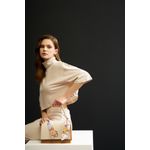 Fashion, accesorii si bijuterii - Femei - Accesorii femei - Genti si rucsacuri femei - Geanta crossbody, Lucky Bees, dama, crem si cafeniu, 23x10x16 cm, piele poliuretanica - Infinity.ro