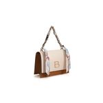 Fashion, accesorii si bijuterii - Femei - Accesorii femei - Genti si rucsacuri femei - Geanta crossbody, Lucky Bees, dama, crem si cafeniu, 23x10x16 cm, piele poliuretanica - Infinity.ro