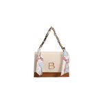 Fashion, accesorii si bijuterii - Femei - Accesorii femei - Genti si rucsacuri femei - Geanta crossbody, Lucky Bees, dama, crem si cafeniu, 23x10x16 cm, piele poliuretanica - Infinity.ro