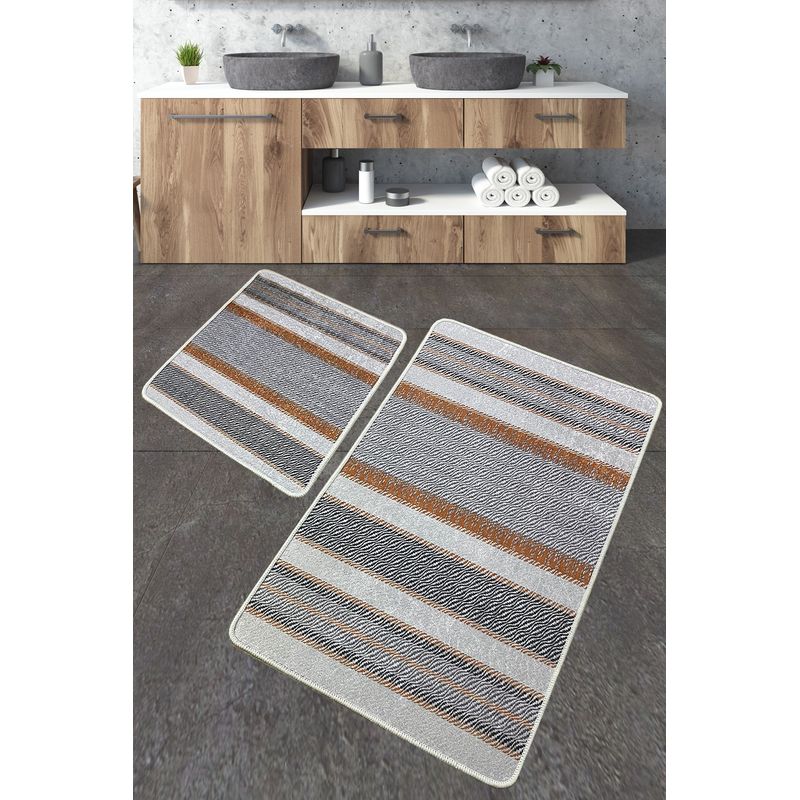 Casa si Gradina - Textile si covoare - Covoare - Covorase baie - Set covorase de baie, L'essentiel Maison, multicolor, 60x100 cm + 50x60 cm, 100% poliester, antiderapant, 359CHL5284 - Infinity.ro