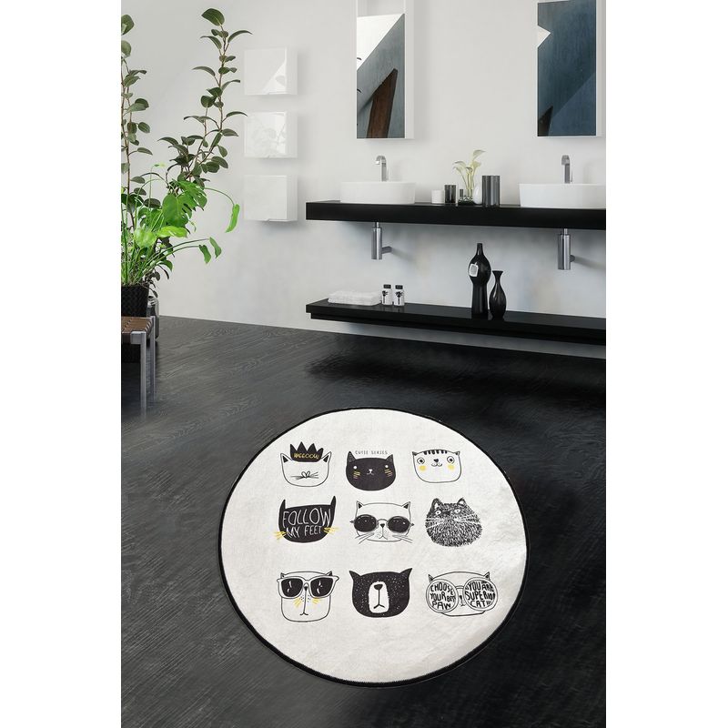 Casa si Gradina - Textile si covoare - Covoare - Covorase baie - Covoras de baie, L'essentiel Maison, multicolor, diametru 100 cm, 100% poliester, antiderapant, 359CHL4131 - Infinity.ro