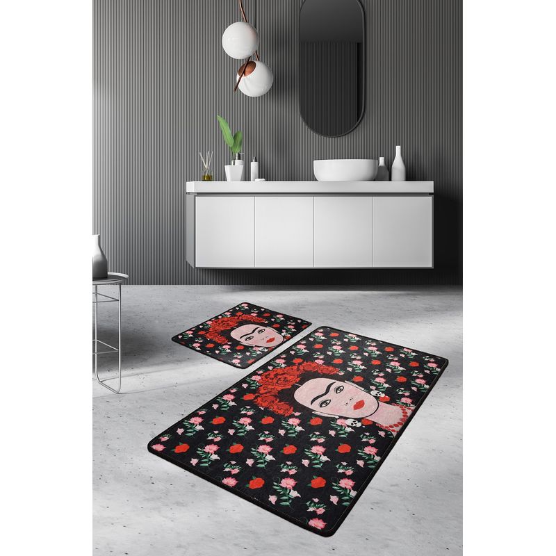 Casa si Gradina - Textile si covoare - Covoare - Covorase baie - Set covorase de baie, L'essentiel Maison, multicolor, 50x60 cm si 60x100 cm, 100% poliester, antiderapant, 359CHL2363 - Infinity.ro