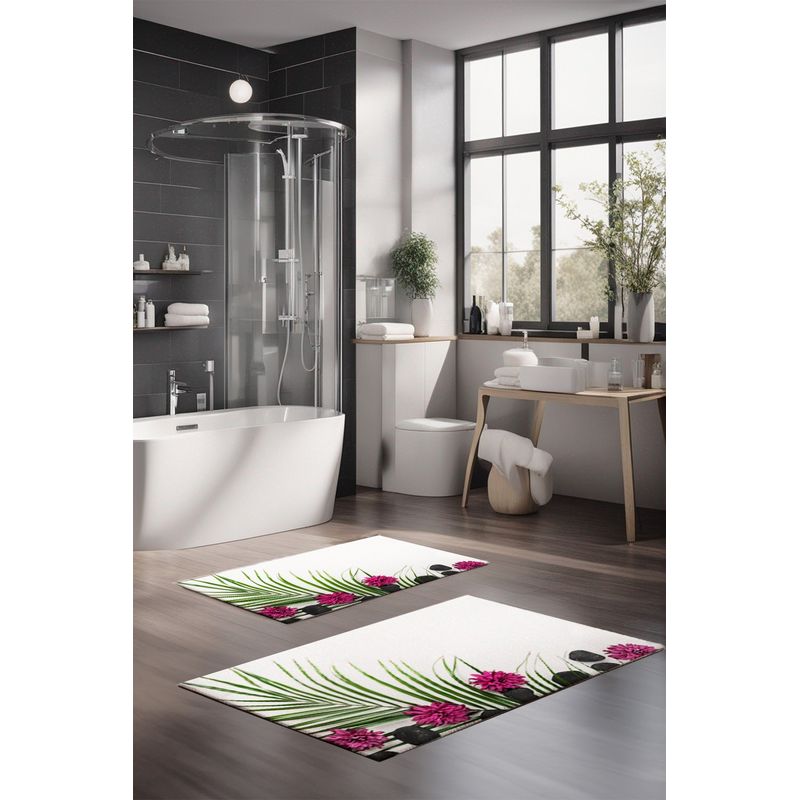 Casa si Gradina - Textile si covoare - Covoare - Covorase baie - Set covorase de baie, L'essentiel Maison, multicolor, 40x60 cm si 60x100 cm, 100% poliester, antiderapant, 323CTW1309 - Infinity.ro