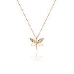 Fashion, accesorii si bijuterii - Femei - Bijuterii femei - Coliere femei - Colier, Heliophilia, argint 925, aur roz, 43 cm, zirconiu - Infinity.ro