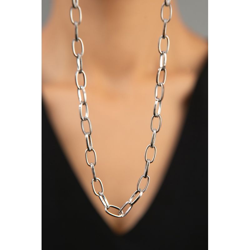 Fashion, accesorii si bijuterii - Femei - Bijuterii femei - Coliere femei - Colier, Heliophilia, metal, argintiu, lungime lant 43 cm - Infinity.ro