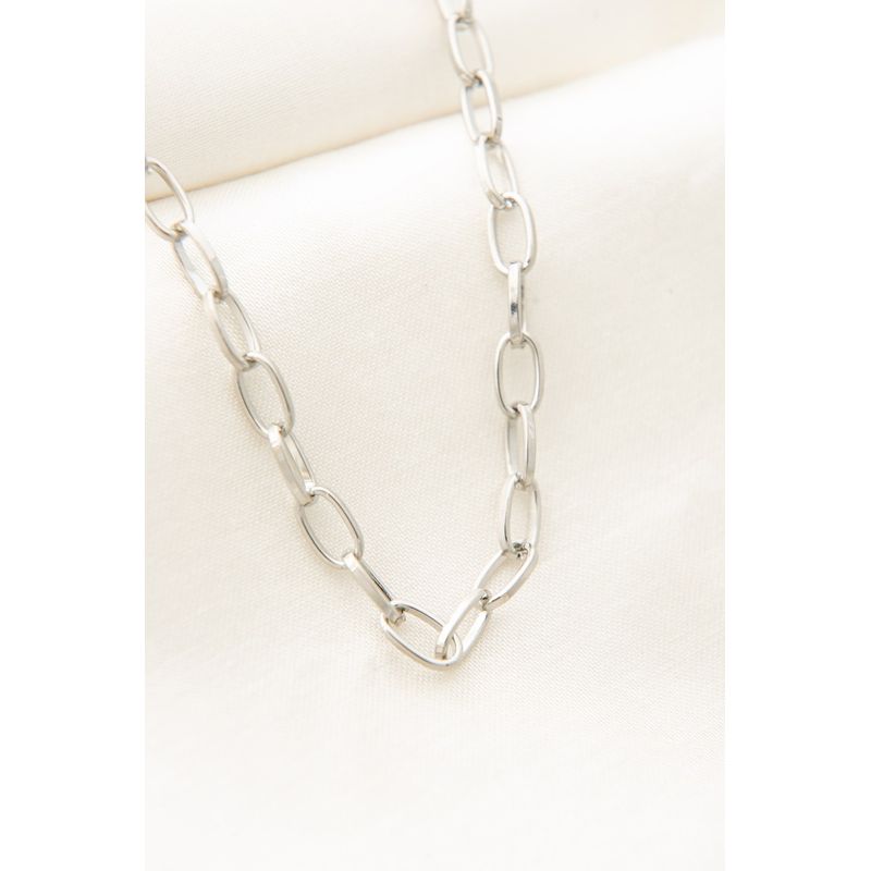 Fashion, accesorii si bijuterii - Femei - Bijuterii femei - Coliere femei - Colier, Heliophilia, metal, argintiu, lungime lant 43 cm - Infinity.ro