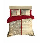 Casa si Gradina - Textile si covoare - Lenjerii de pat - Seturi de lenjerie - Set lenjerie de pat, L'essentiel Maison, rosu bej gri, 200x220 cm, bumbac si microsatina, imprimeu 3d - Infinity.ro