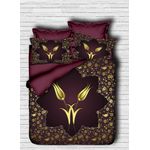 Casa si Gradina - Textile si covoare - Lenjerii de pat - Seturi de lenjerie - Set lenjerie pat dublu, L'essentiel Maison, maro auriu, 200x220 cm, microsatina poliester si bumbac - Infinity.ro