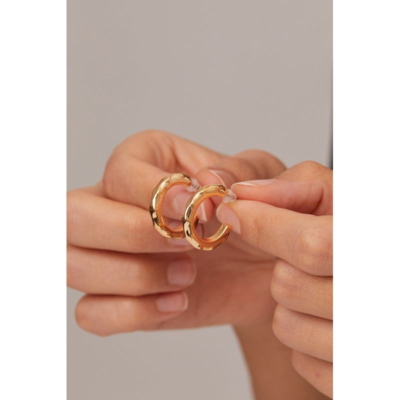 Fashion, accesorii si bijuterii - Femei - Bijuterii femei - Cercei femei - Cercei, Heliophilia, metal, auriu, diametru 23 mm, antialergic, 410ELK1172 - Infinity.ro