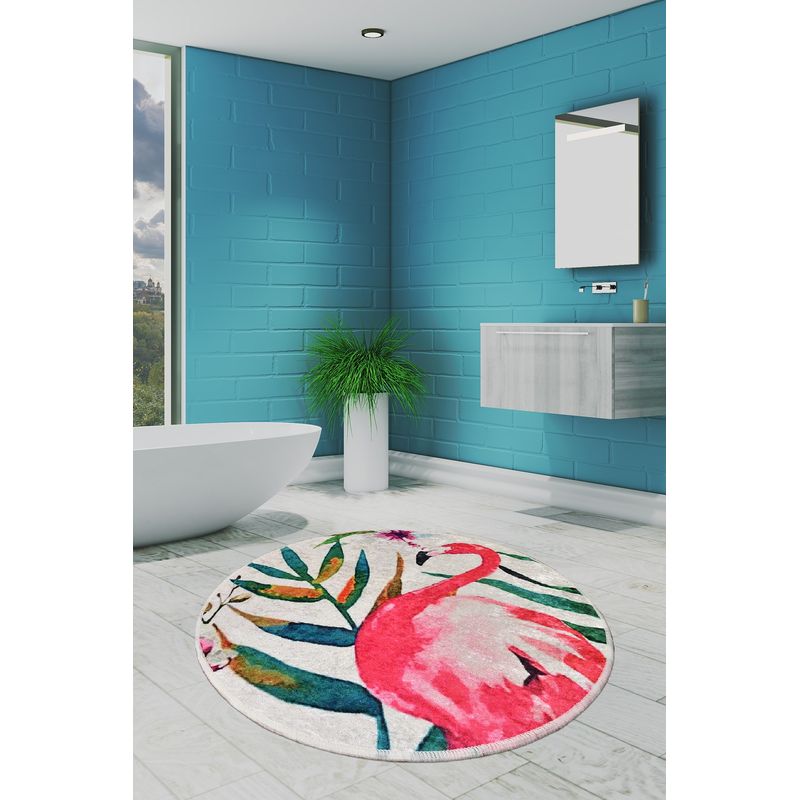 Casa si Gradina - Textile si covoare - Covoare - Covorase baie - Covoras de baie, L'essentiel Maison, multicolor, diametru 140 cm, 100% poliester, antiderapant, 359CHL4151 - Infinity.ro