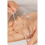 Fashion, accesorii si bijuterii - Femei - Bijuterii femei - Cercei femei - Cercei, Heliophilia, femei, metal, argintiu, 2.5x8 cm - Infinity.ro