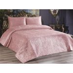 Casa si Gradina - Textile si covoare - Pături și cuverturi - Cuverturi - Set cuvertura pat dublu, L'essentiel Maison, pudra, 230x250 cm, 100% catifea, lavabil la masina - Infinity.ro