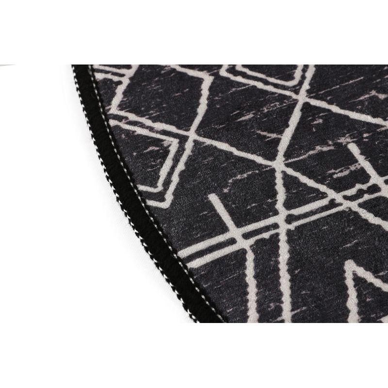 Casa si Gradina - Textile si covoare - Covoare - Covorase baie - Covoras de baie, L'essentiel Maison, negru antracit alb, 80 cm, 100% poliester, antiderapant - Infinity.ro