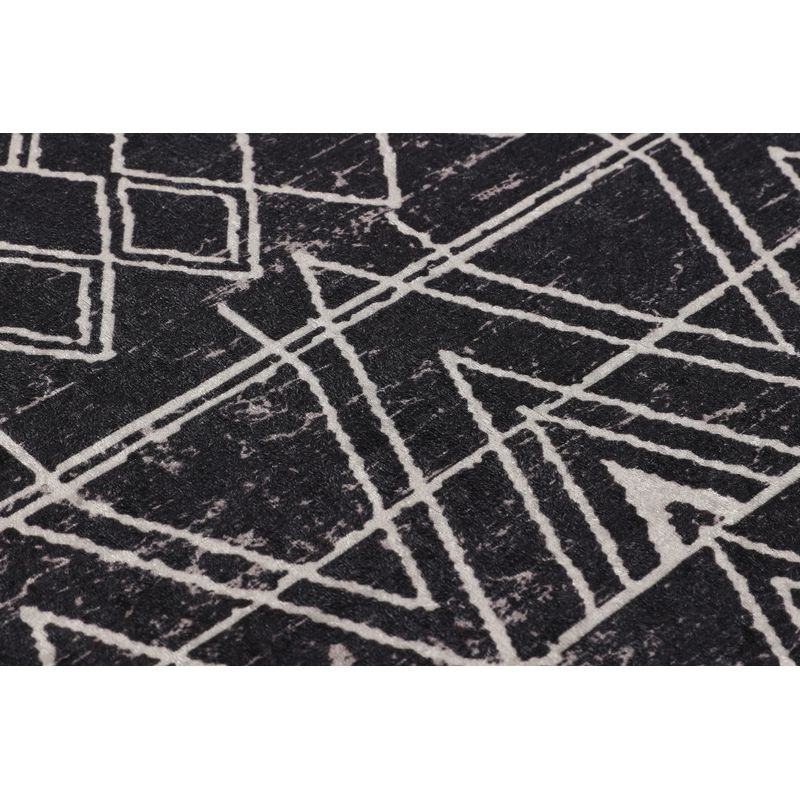 Casa si Gradina - Textile si covoare - Covoare - Covorase baie - Covoras de baie, L'essentiel Maison, negru antracit alb, 80 cm, 100% poliester, antiderapant - Infinity.ro