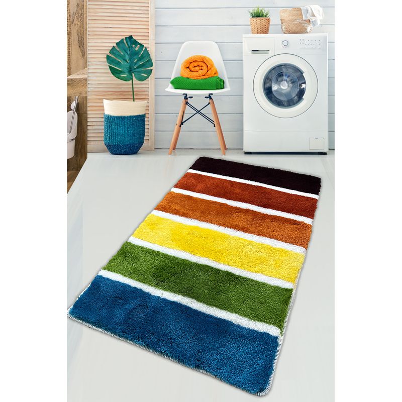 Casa si Gradina - Textile si covoare - Covoare - Covorase baie - Covoras de baie, L'essentiel Maison, multicolor, 70x120 cm, 100% acrilic, antibacterian, lavabil la masina, 359CHL5370 - Infinity.ro
