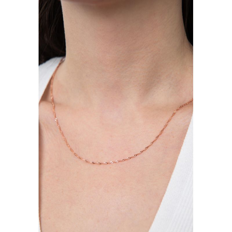 Fashion, accesorii si bijuterii - Femei - Bijuterii femei - Coliere femei - Colier, Heliophilia, argint 925, rose gold, 45 cm - Infinity.ro