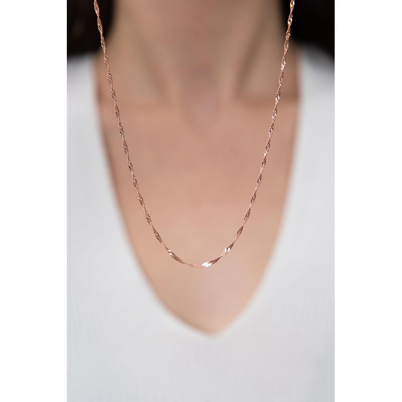 Fashion, accesorii si bijuterii - Femei - Bijuterii femei - Coliere femei - Colier, Heliophilia, argint 925, rose gold, 45 cm - Infinity.ro