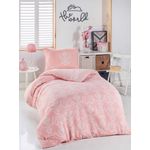 Casa si Gradina - Textile si covoare - Lenjerii de pat - Seturi de lenjerie - Set lenjerie de pat single, L'essentiel Maison, pudra si alb, 140x200 cm, 65% bumbac 35% poliester - Infinity.ro