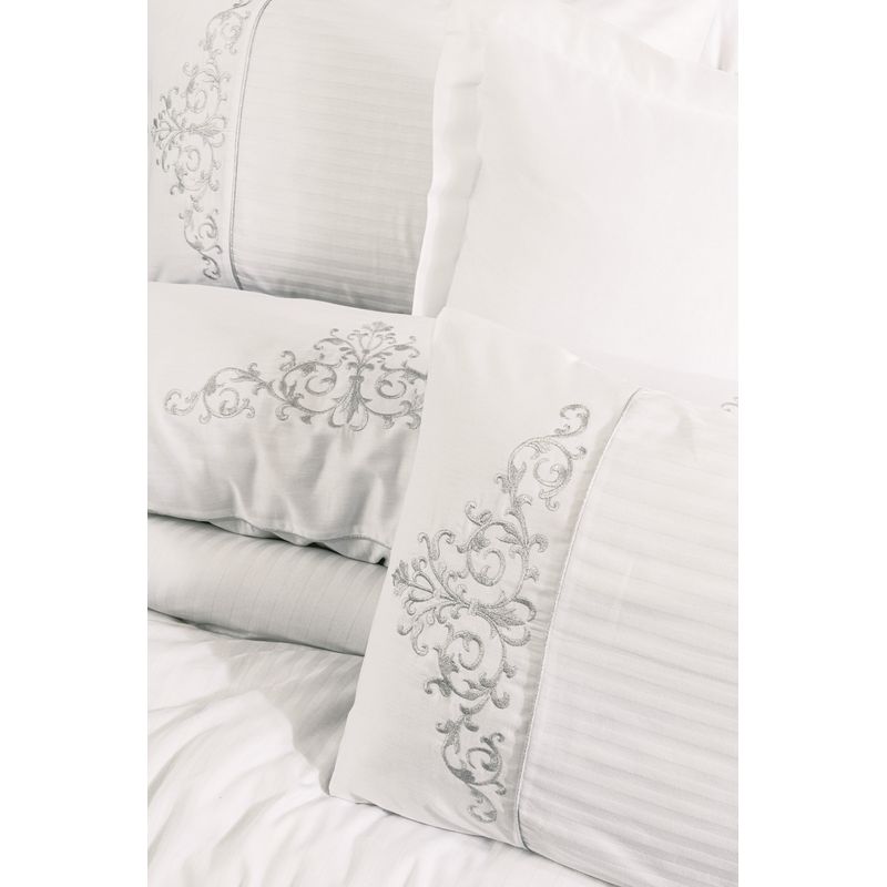Casa si Gradina - Textile si covoare - Lenjerii de pat - Seturi de lenjerie - Set lenjerie de pat satin, L'essentiel Maison, alb, 200x220 cm, 100% bumbac - Infinity.ro