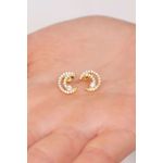 Fashion, accesorii si bijuterii - Femei - Bijuterii femei - Cercei femei - Cercei, Heliophilia, argint 925, aurii, zirconiu, marime universala, 757ELS1937 - Infinity.ro