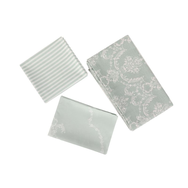 Casa si Gradina - Textile si covoare - Pături și cuverturi - Cuverturi - Cuvertura de pat dubla, L'essentiel Maison, verde mare si alb, 200x235 cm, 100% bumbac - Infinity.ro