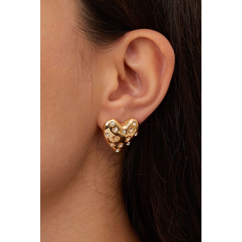 Fashion, accesorii si bijuterii - Femei - Bijuterii femei - Cercei femei - Cercei, Heliophilia, femei, auriu, metal, diametru 20 mm - Infinity.ro