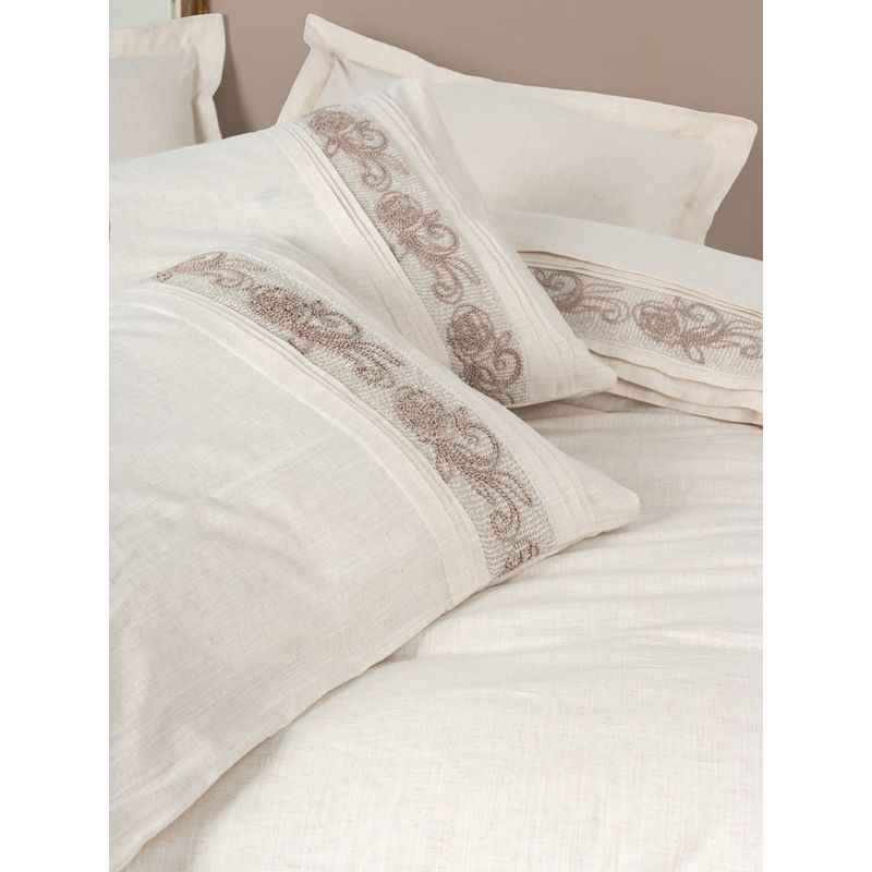 Casa si Gradina - Textile si covoare - Lenjerii de pat - Seturi de lenjerie - Set lenjerie pat dublu, L'essentiel Maison, maro crem, 200x220 cm, bumbac in - Infinity.ro